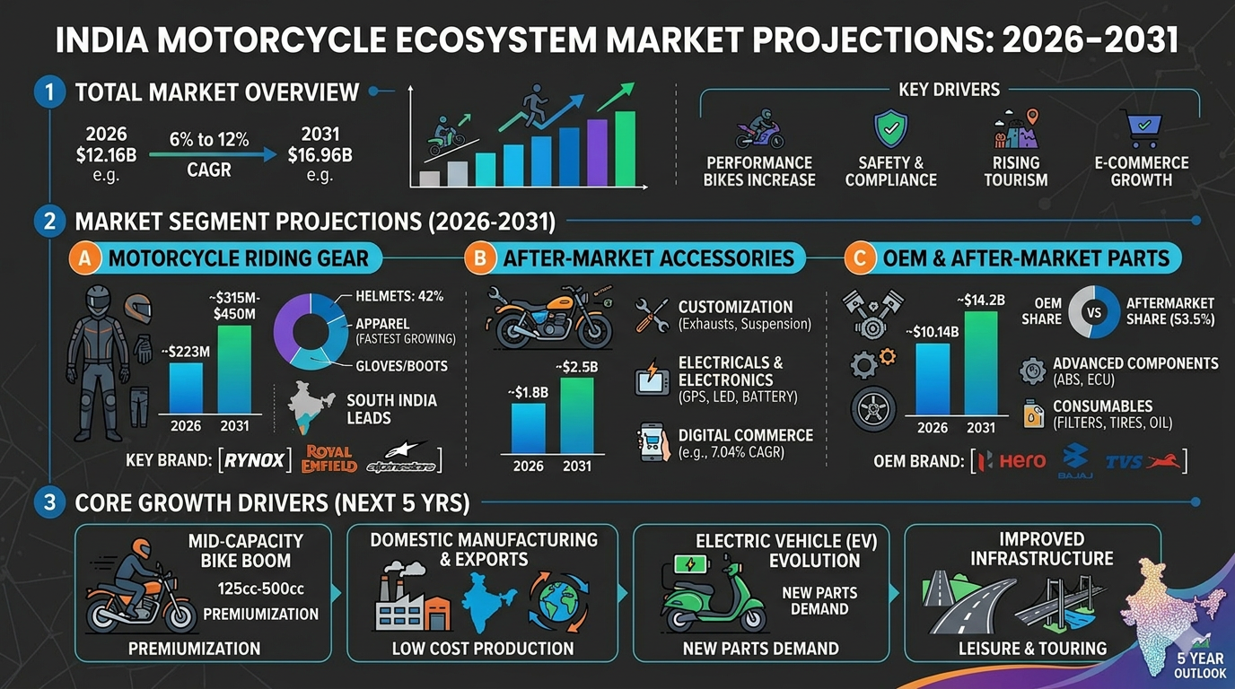 India motorcycle ecosystem infographic